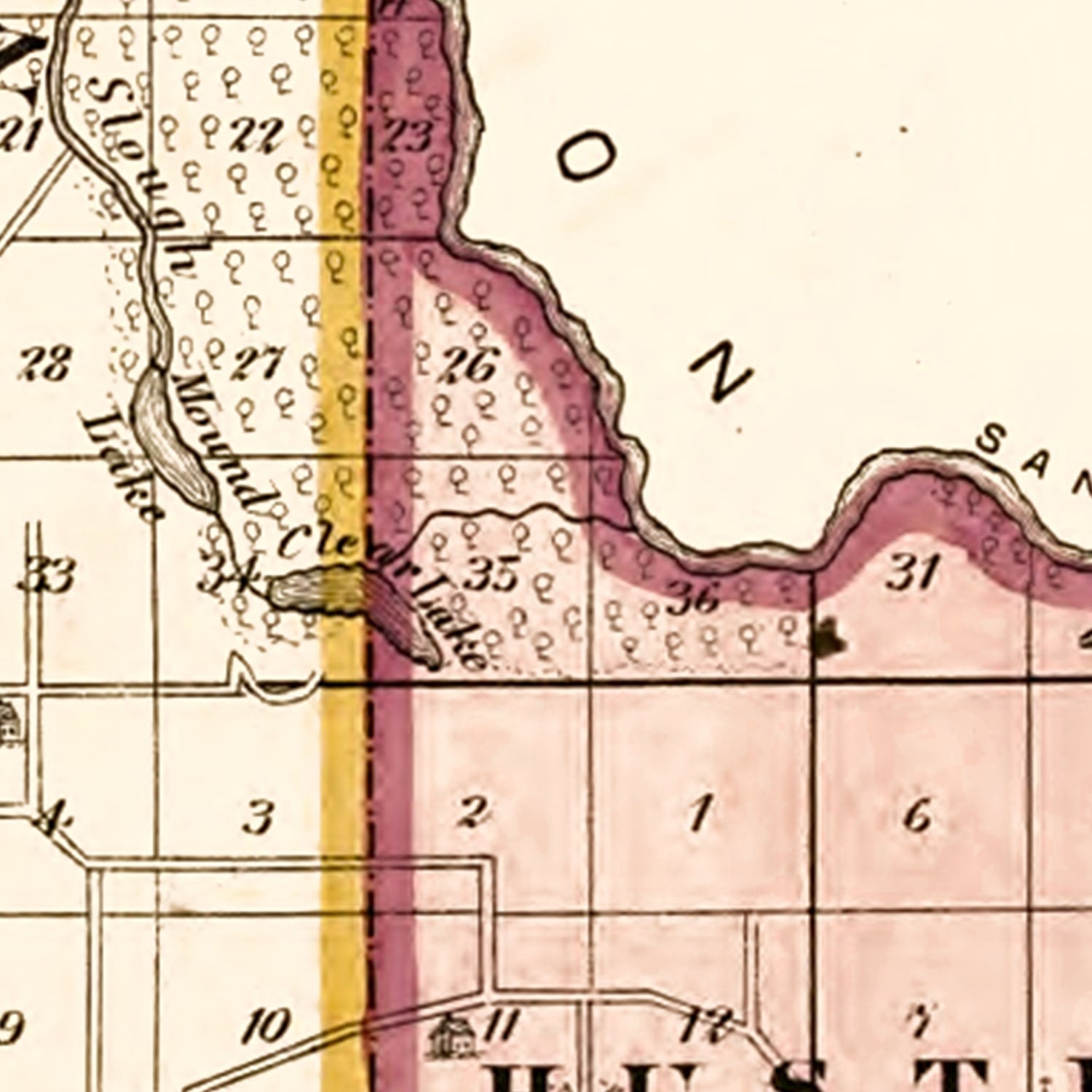 Vintage Map of Cass County, Illinois 1874