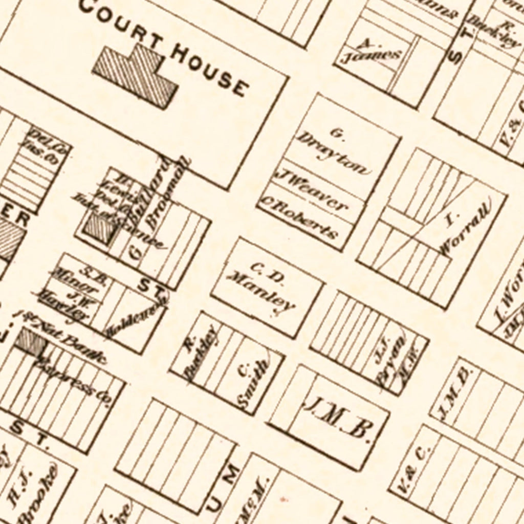 Vintage Map of Media, Pennsylvania 1875