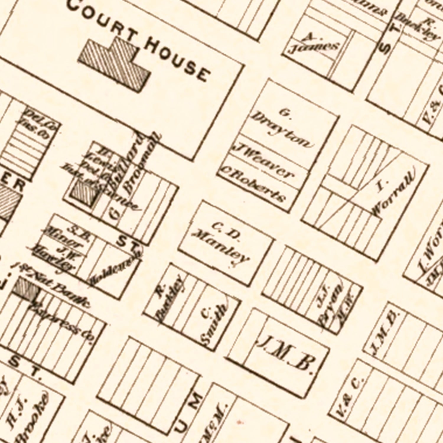 Vintage Map of Media, Pennsylvania 1875
