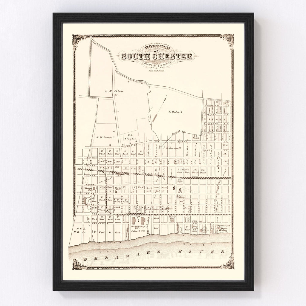 Vintage Map of South Chester, Pennsylvania 1875