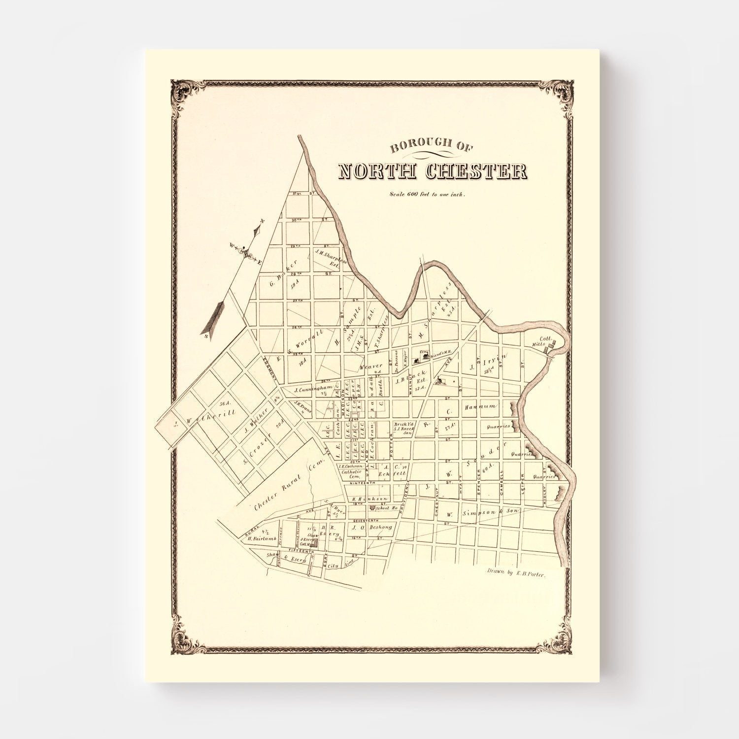 Vintage Map of North Chester, Pennsylvania 1875