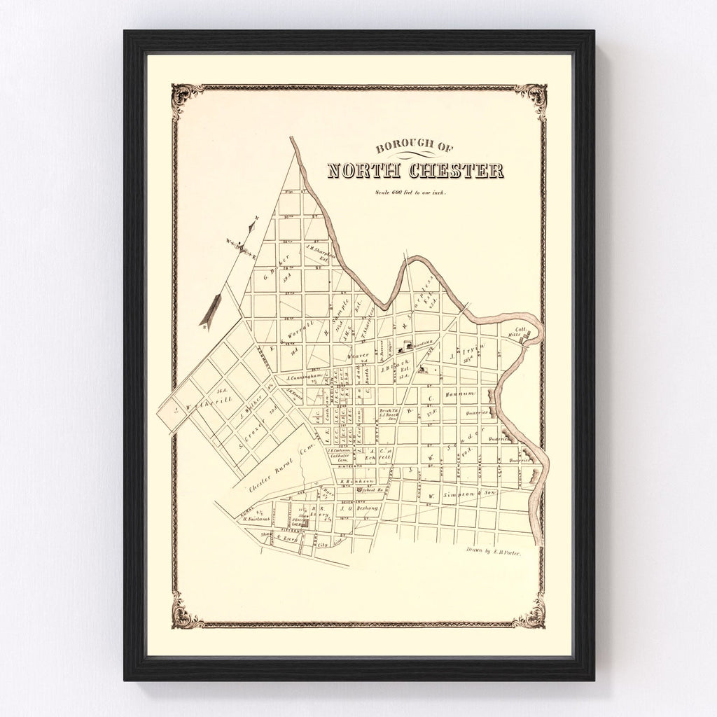 Vintage Map of North Chester, Pennsylvania 1875