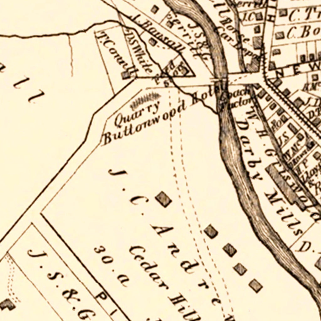 Vintage Map of Darby, Pennsylvania 1875