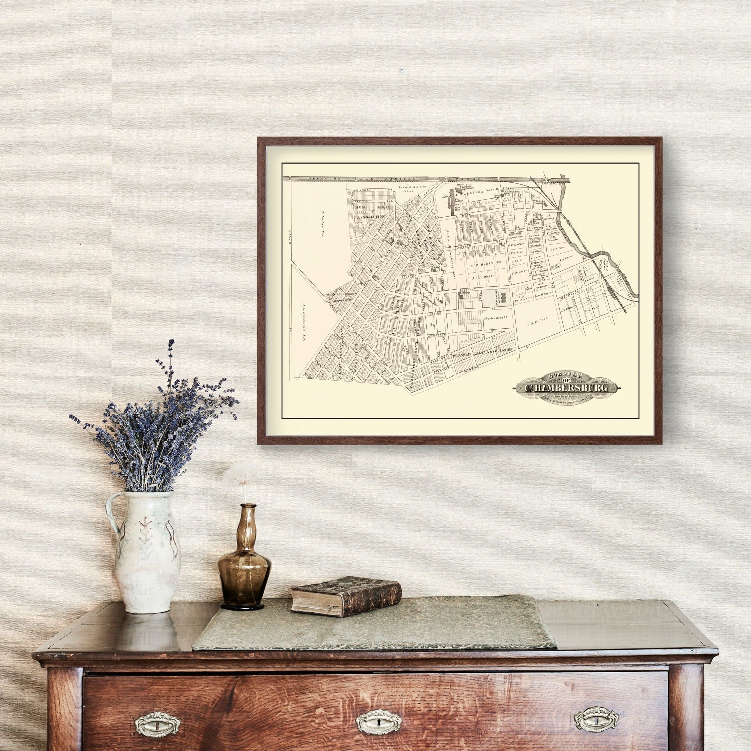 Vintage Map of Chambersburg, New Jersey 1875