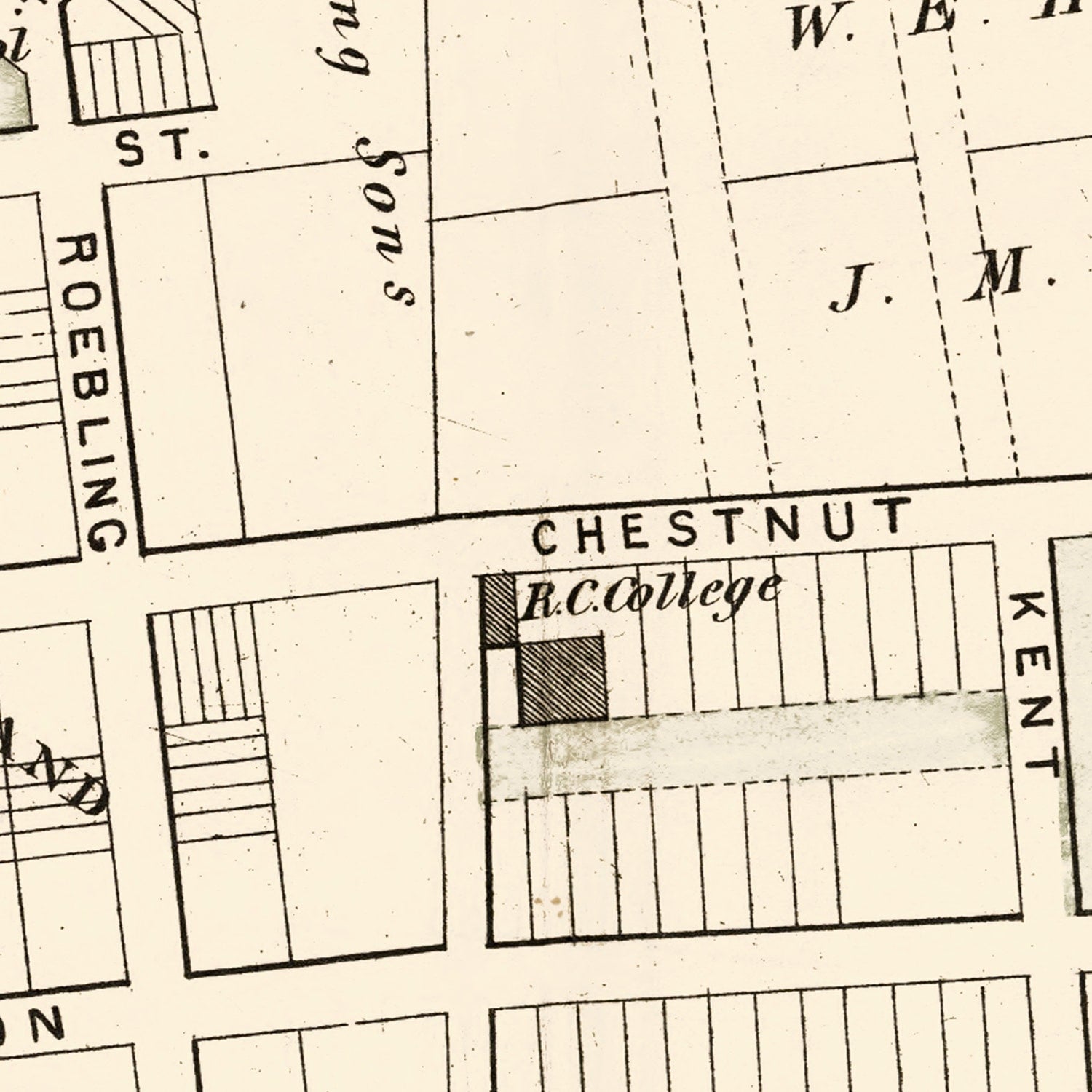 Vintage Map of Chambersburg, New Jersey 1875