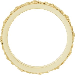 18K Yellow 2.7 mm  Floral Flat Band Size 7