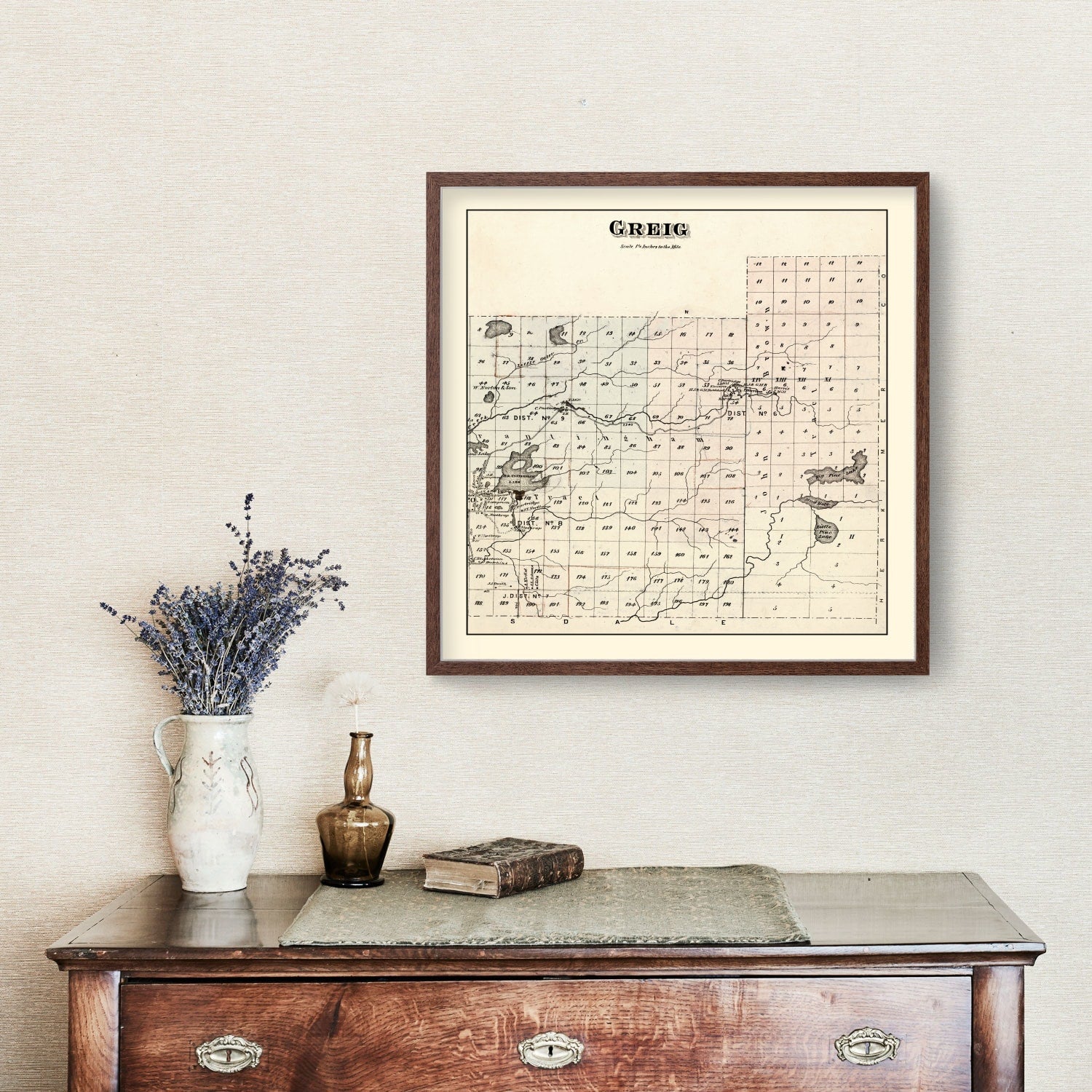 Vintage Map of Greig Township, Lewis County, New York 1875