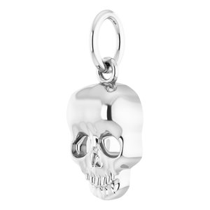 14K White Skull Pendant