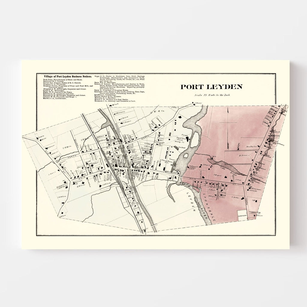 Vintage Map of Port Leyden Township, Lewis County, New York 1875