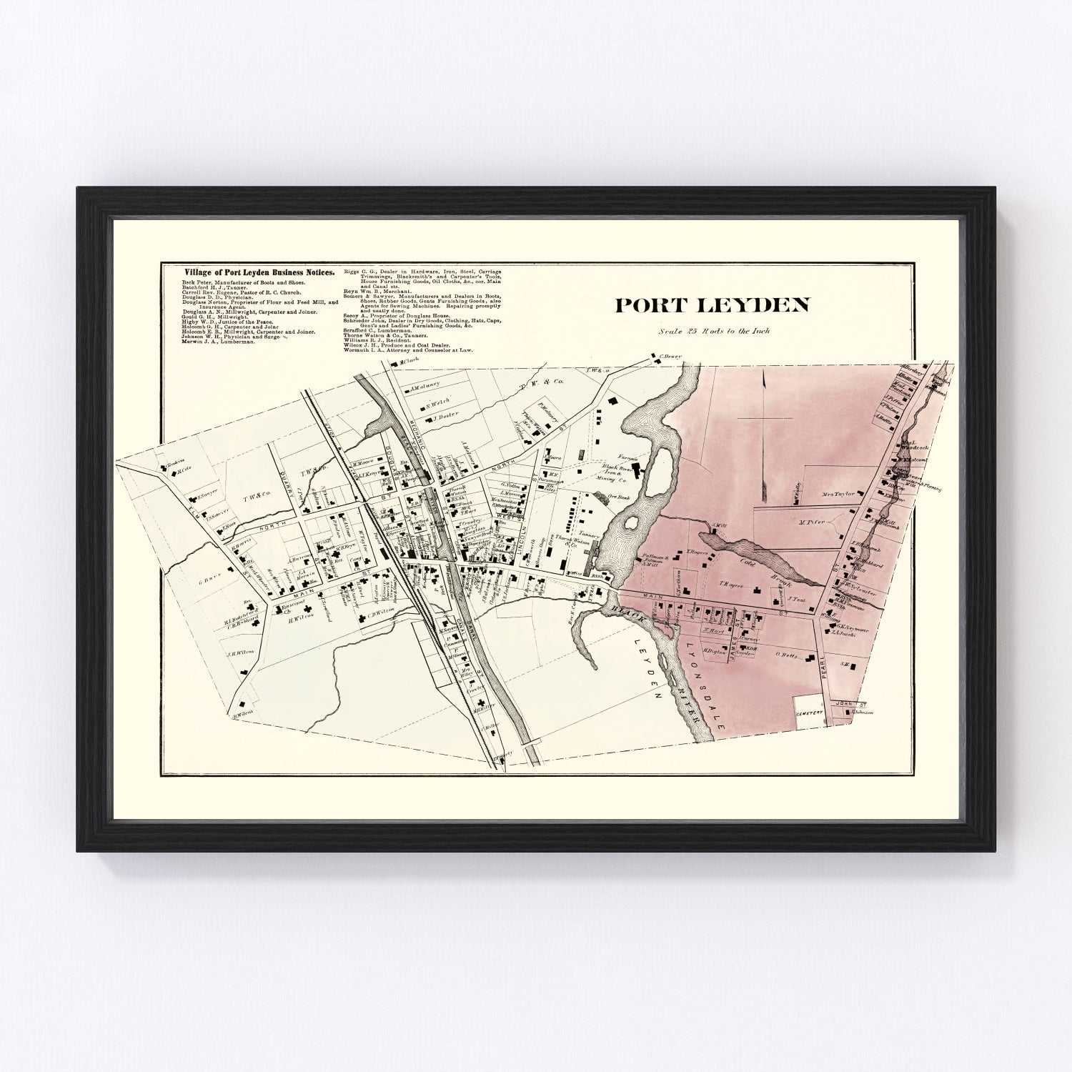 Vintage Map of Port Leyden Township, Lewis County, New York 1875