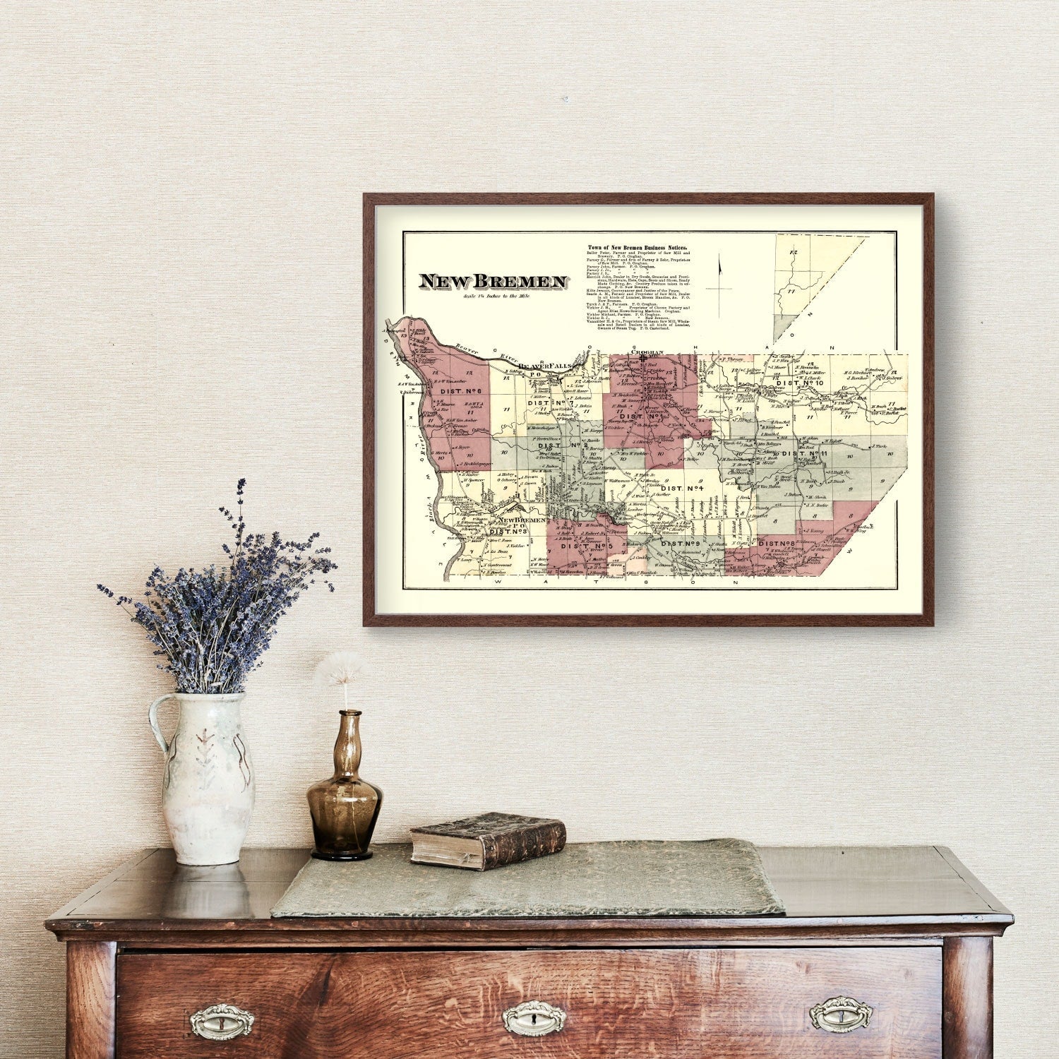 Vintage Map of New Bremen Township, Lewis County, New York 1875
