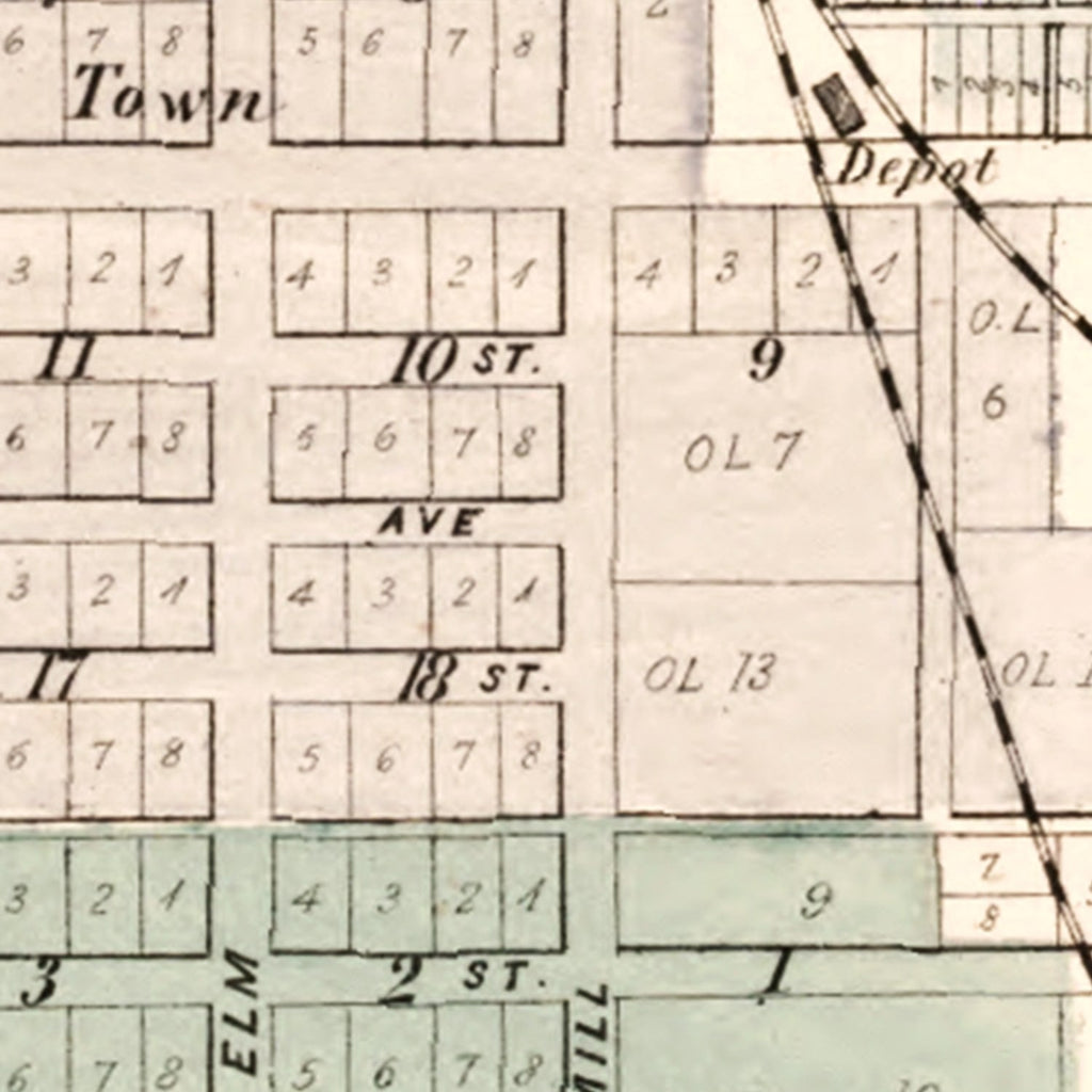 Vintage Map of New Castle Township, Henry County, Indiana 1875