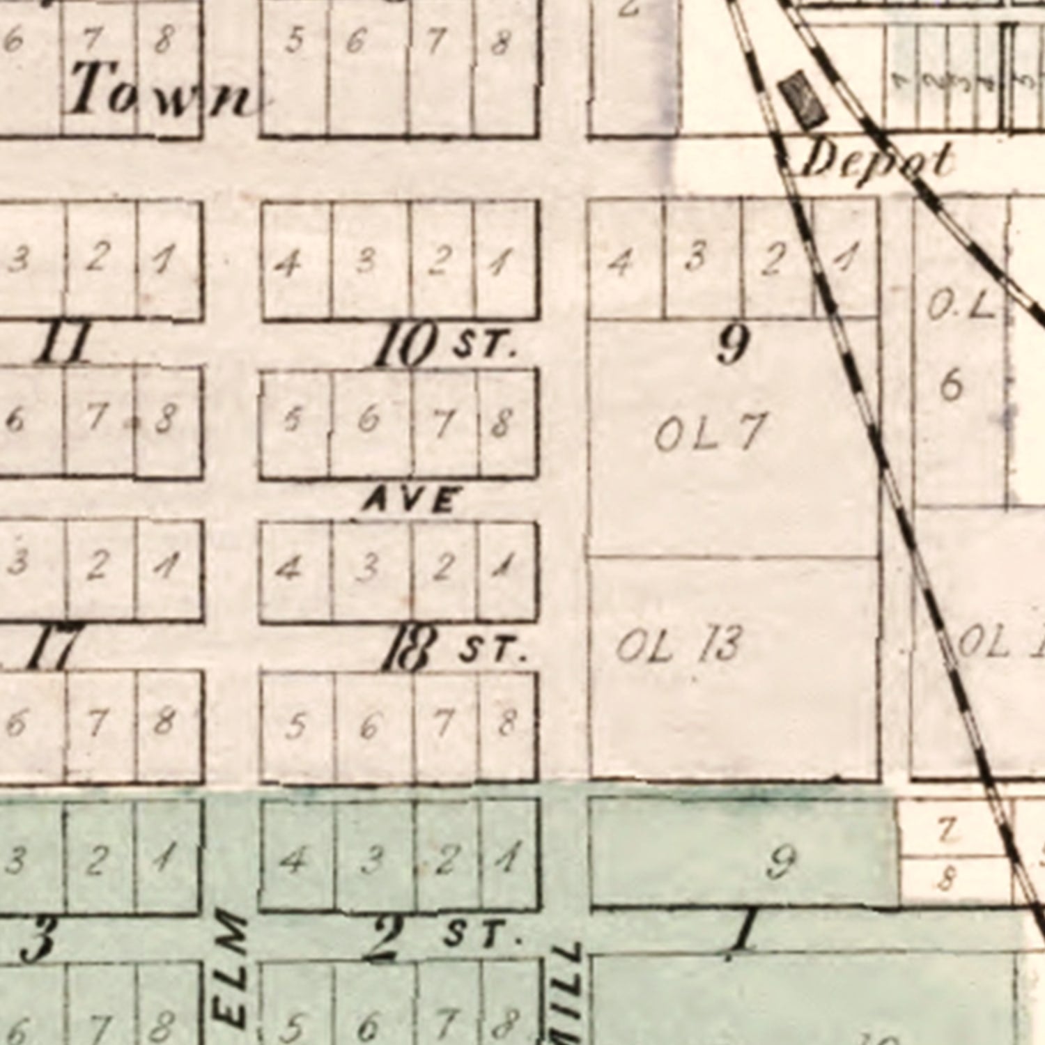 Vintage Map of New Castle Township, Henry County, Indiana 1875