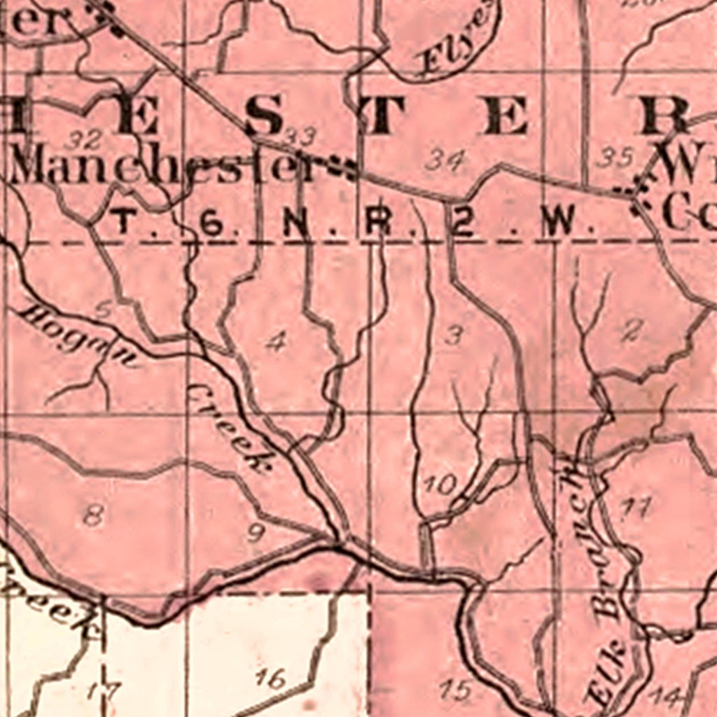 Vintage Map of Dearborn County, Indiana 1875