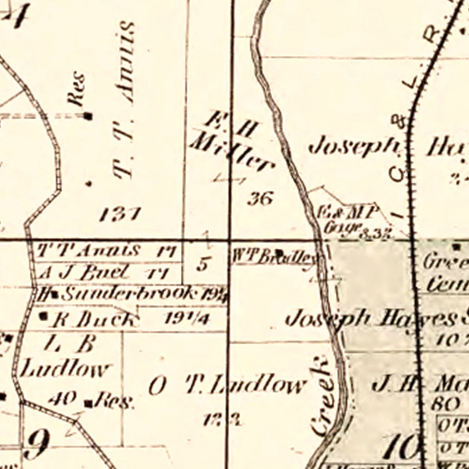 Vintage Map of Lawrenceburgh Township, Dearborn County, Indiana 1875