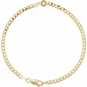 14K Yellow Gold 2.5 mm Round Link 7" Bracelet Mounting