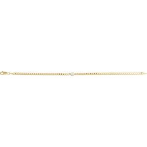 Bezel-Set Solitaire Curb Link Bracelet