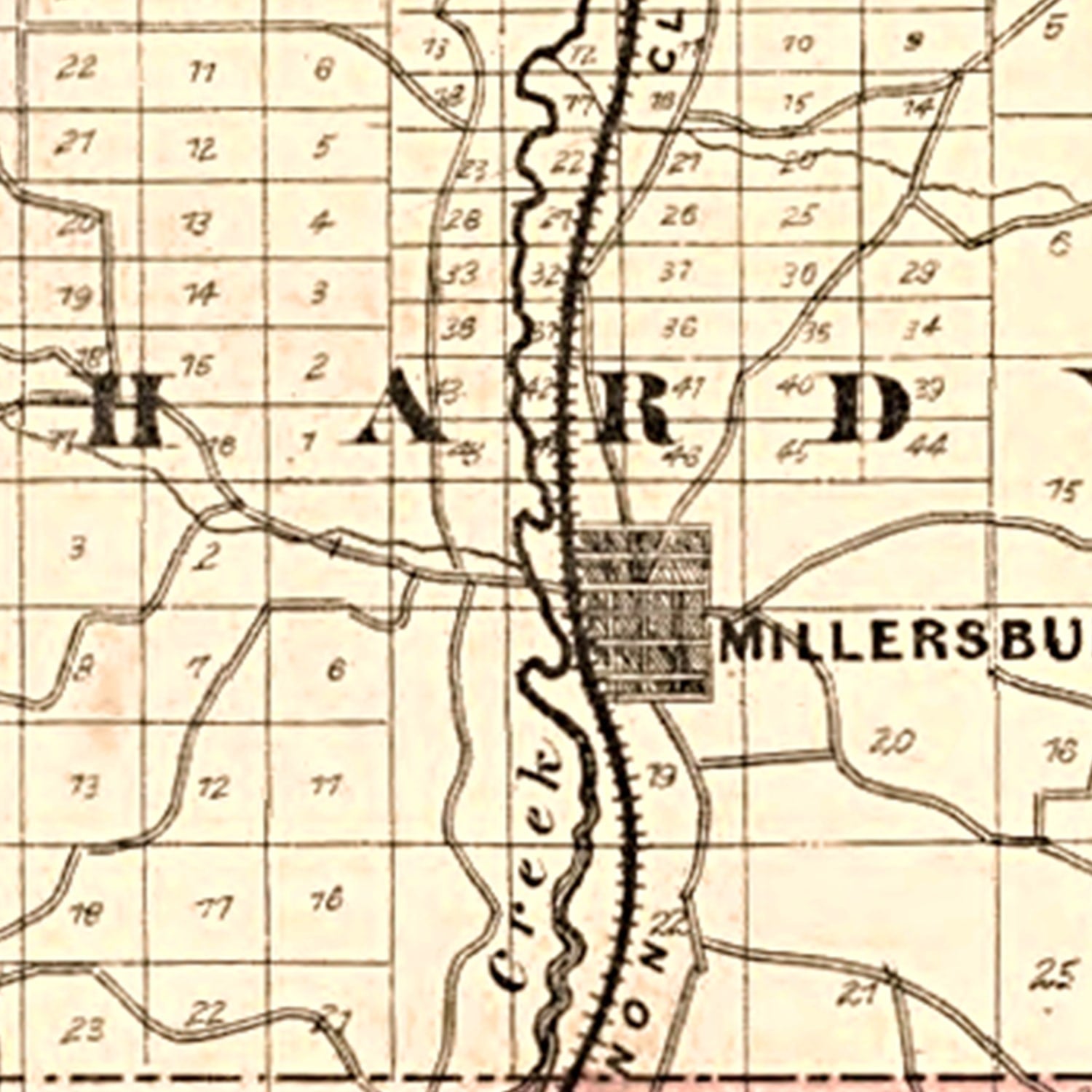 Vintage Map of Holmes County, Ohio 1875