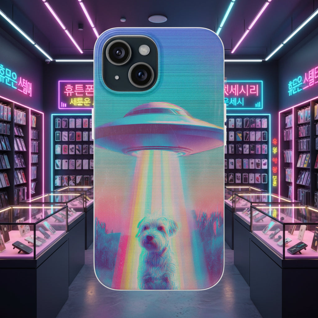 Scruffy Dog and UFO Flexi Cases – Fun and Playful iPhone Case