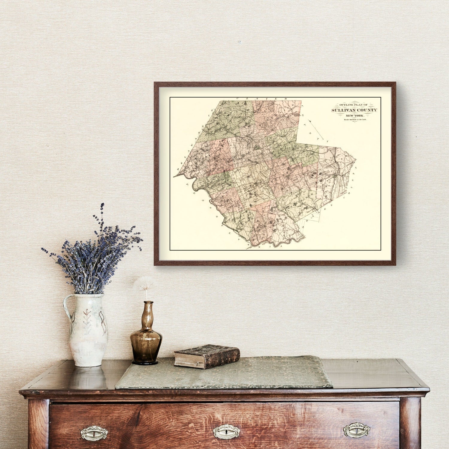 Vintage Map of Sullivan County, New York 1875