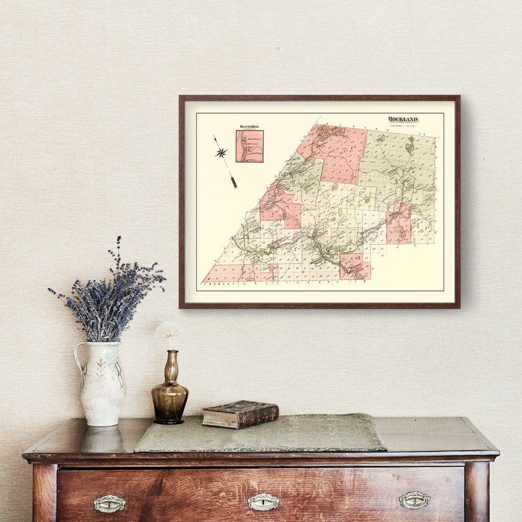 Vintage Map of Rockland Township, Sullivan County, New York 1875