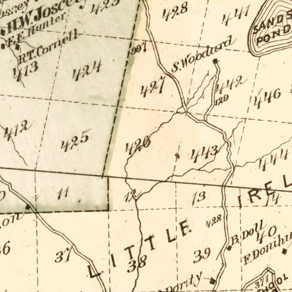 Vintage Map of Rockland Township, Sullivan County, New York 1875