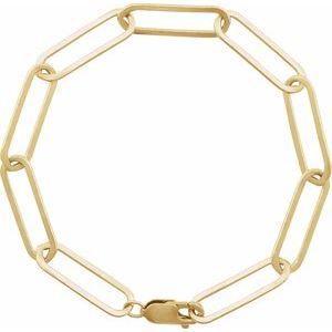 14K Yellow 6.2 mm Paperclip-Style 7" Chain