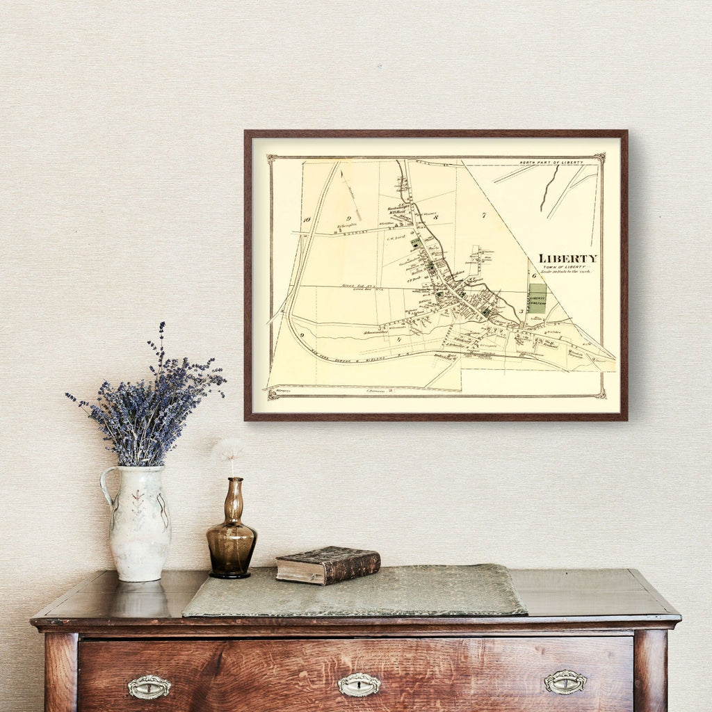 Vintage Map of Liberty Township, Sullivan County, New York 1875