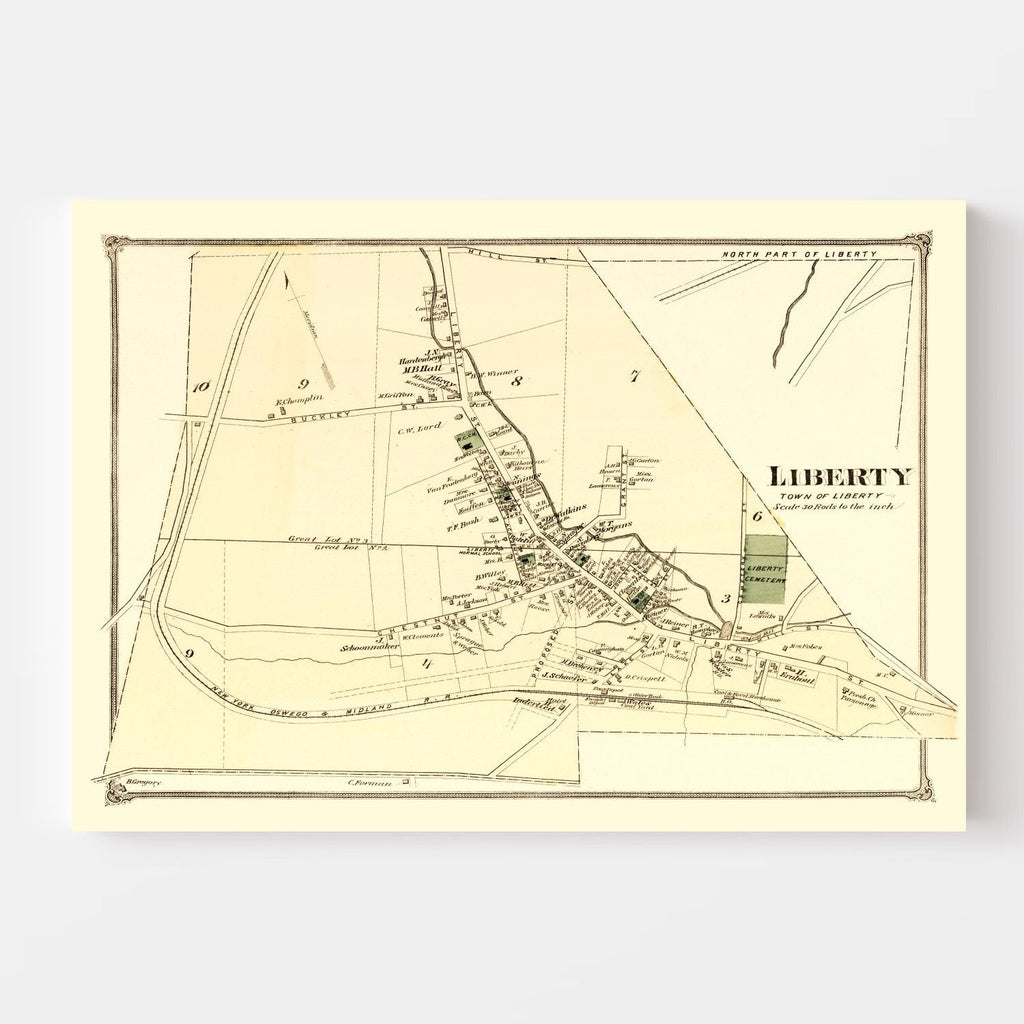 Vintage Map of Liberty Township, Sullivan County, New York 1875