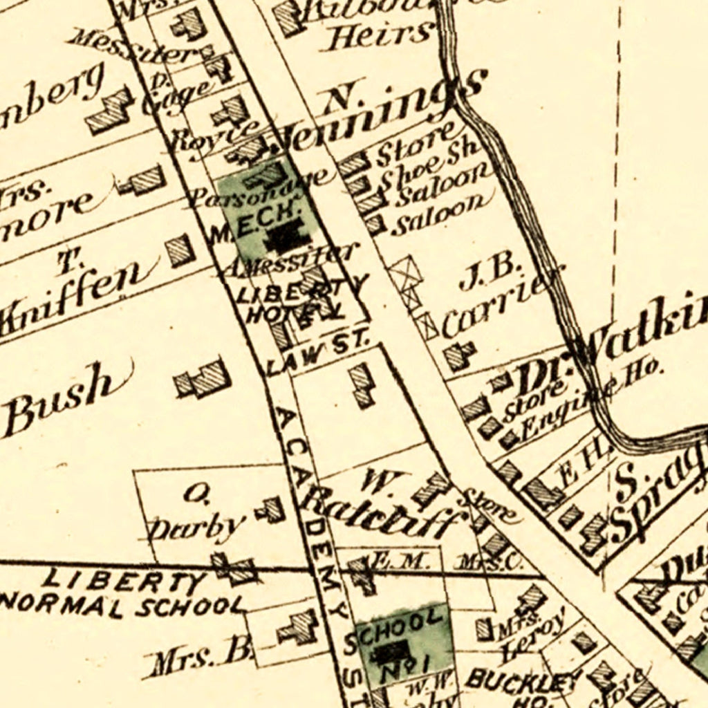 Vintage Map of Liberty Township, Sullivan County, New York 1875