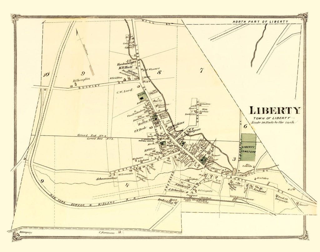Vintage Map of Liberty Township, Sullivan County, New York 1875