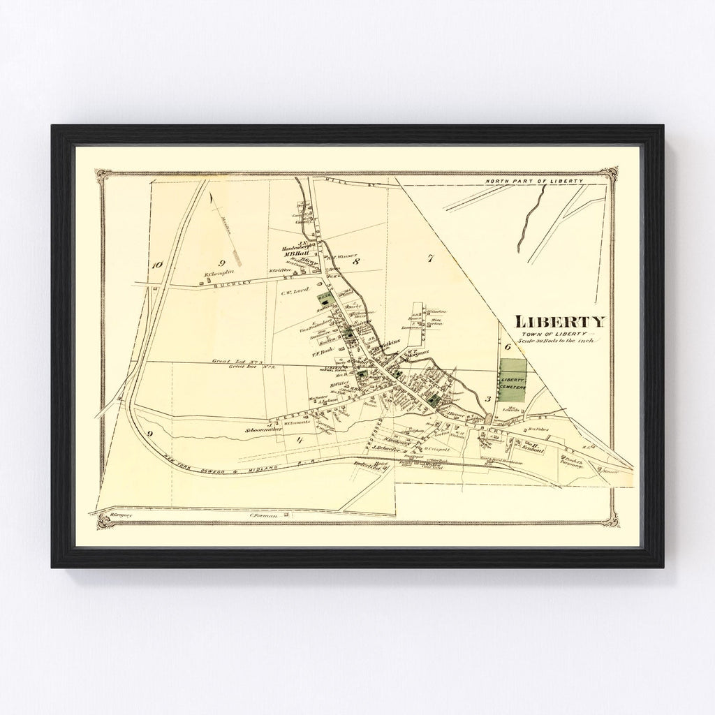 Vintage Map of Liberty Township, Sullivan County, New York 1875