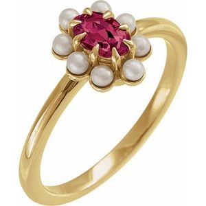Halo-Style Pearl Ring