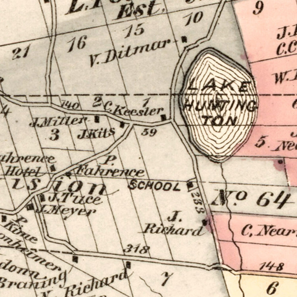 Vintage Map of Cochecton Township, Sullivan County, New York 1875