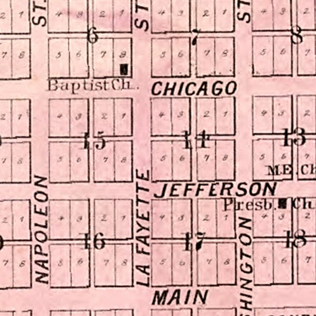 Vintage Map of Valparaiso, Indiana 1876