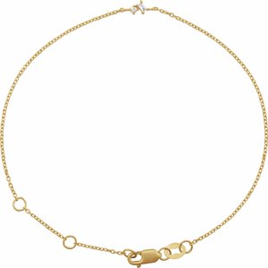 14K Yellow Gold .04 CTW Natural Diamond Link 6 1/2-7 1/2" Bracelet