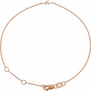 14K Rose Gold .04 CTW Natural Diamond Link 6 1/2-7 1/2" Bracelet