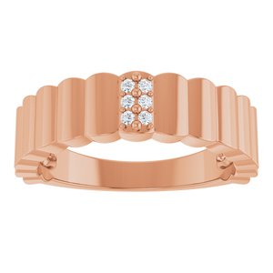 14K Rose Gold .04 CTW Natural Diamond Cigar Ring
