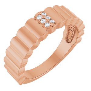 14K Rose Gold .04 CTW Natural Diamond Cigar Ring