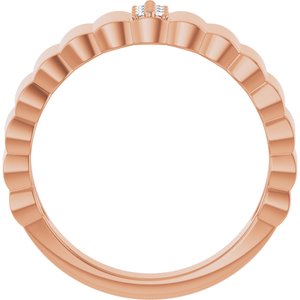 14K Rose Gold .04 CTW Natural Diamond Cigar Ring