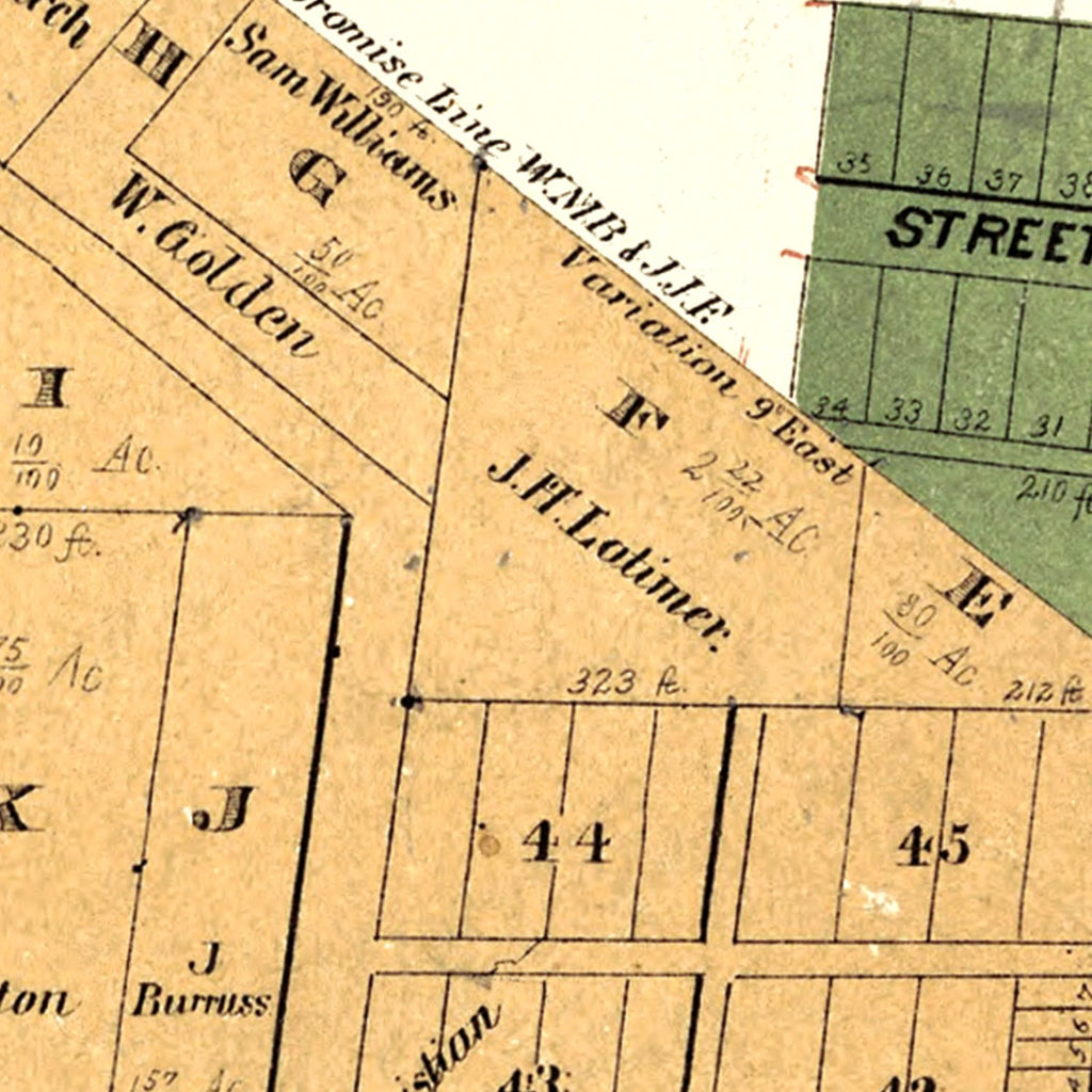 Vintage Map of Miami Township, Saline County, Missouri 1876