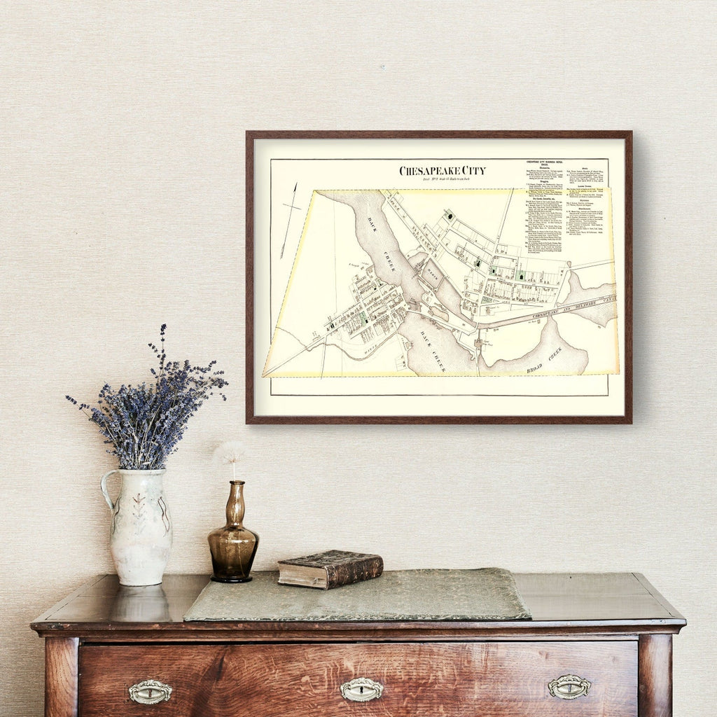 Vintage Map of Chesapeake, Maryland 1877