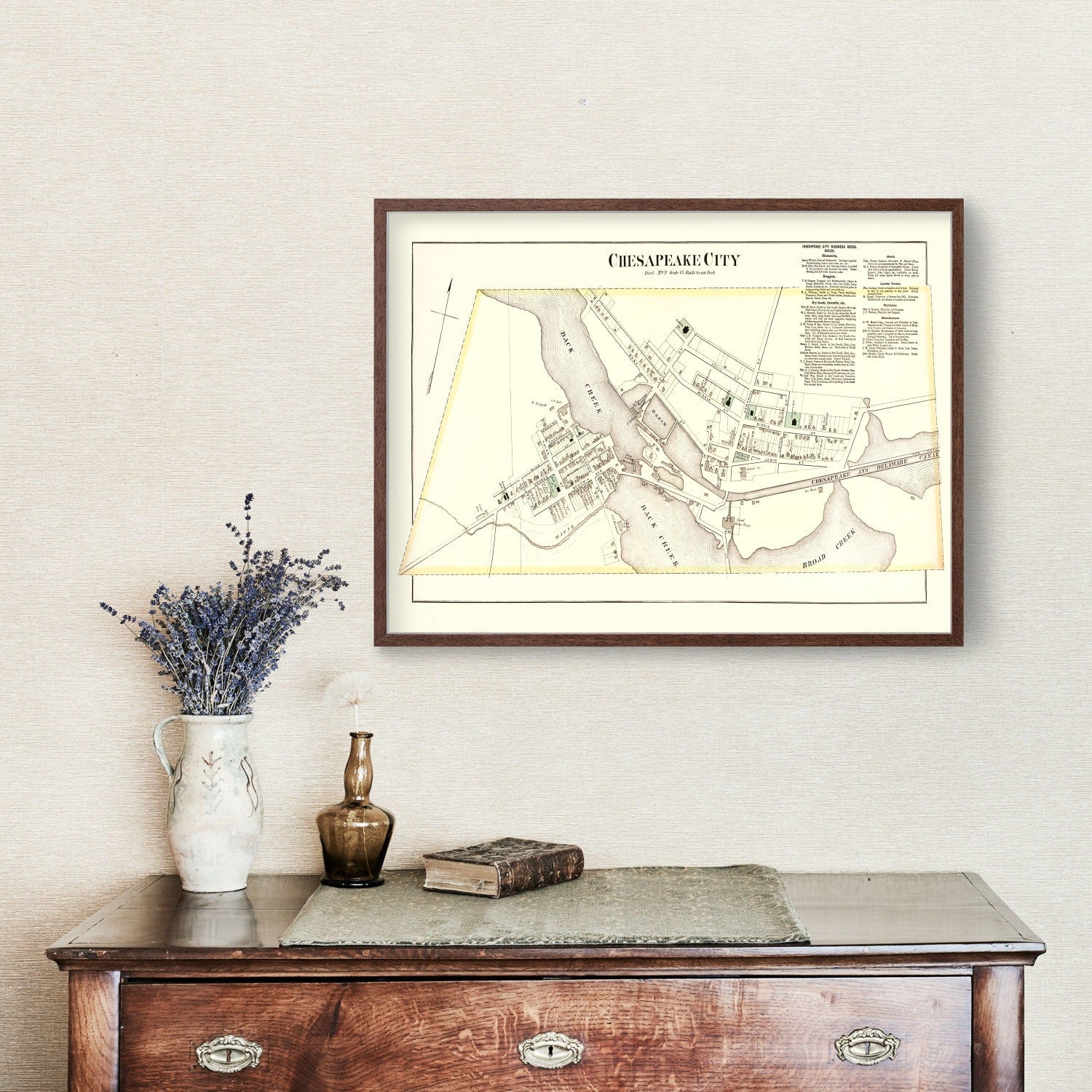 Vintage Map of Chesapeake, Maryland 1877