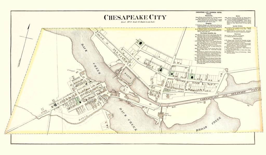 Vintage Map of Chesapeake, Maryland 1877