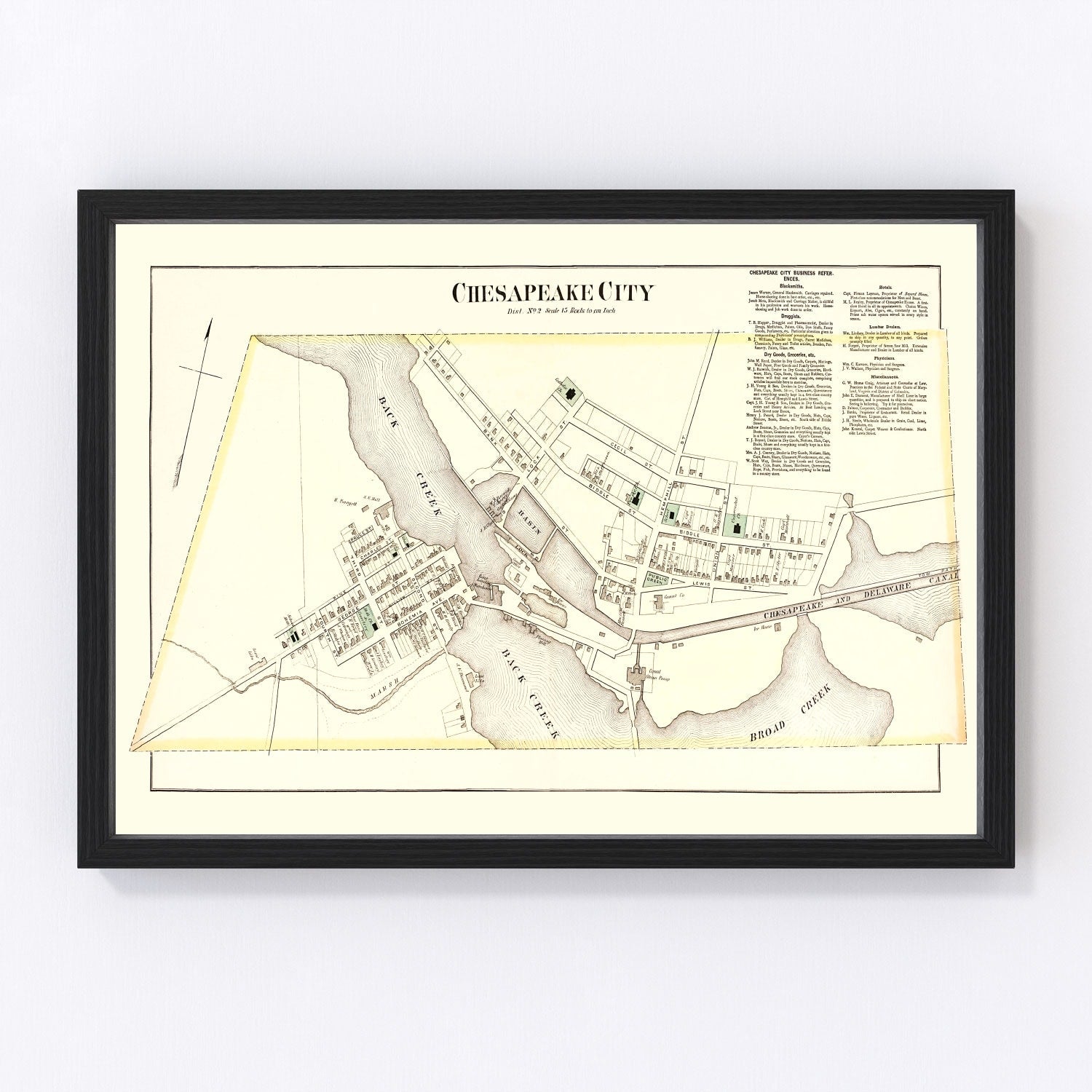 Vintage Map of Chesapeake, Maryland 1877