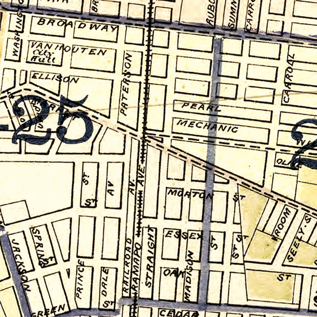 Vintage Map of Paterson, New Jersey 1877