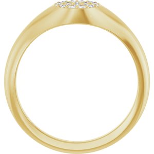 14K Yellow Gold 1/8 CTW Natural Diamond Pave Signet Ring
