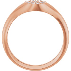 14K Rose Gold 1/8 CTW Natural Diamond Pave Signet Ring