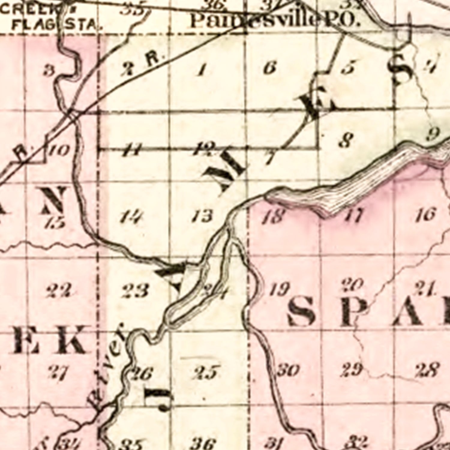 Vintage Map of Saginaw County, Michigan 1877
