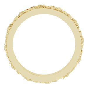 10K Yellow 2.7 mm  Floral Flat Band Size 5.5